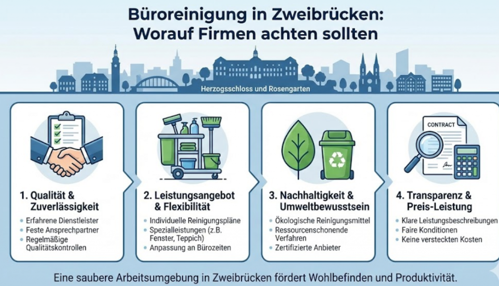 Büroreinigung in Zweibrücken: Worauf Firmen achten sollten