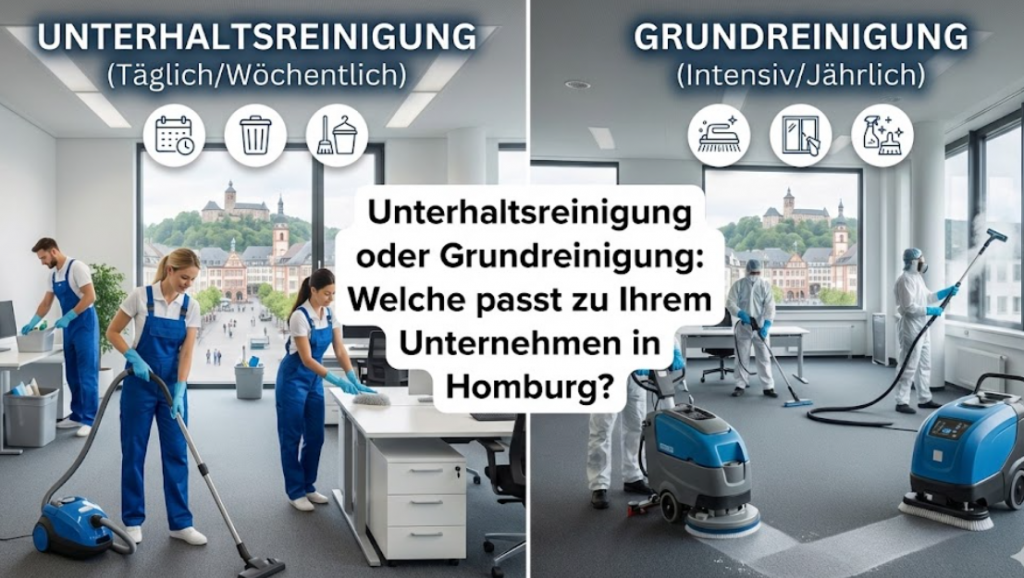 Unterhaltsreinigung vs. Grundreinigung: Was braucht Ihr Unternehmen in Homburg?